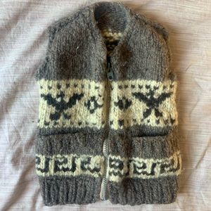 Beautiful Vintage Child’s Cowichan Sweater Vest, Child Size 3/4